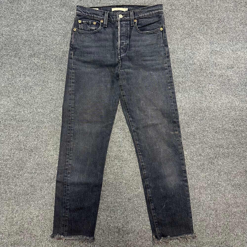 Levi’s Women's Wedgie Straight Denim Raw Hem High Rise Button Fly Blue Jean 25
